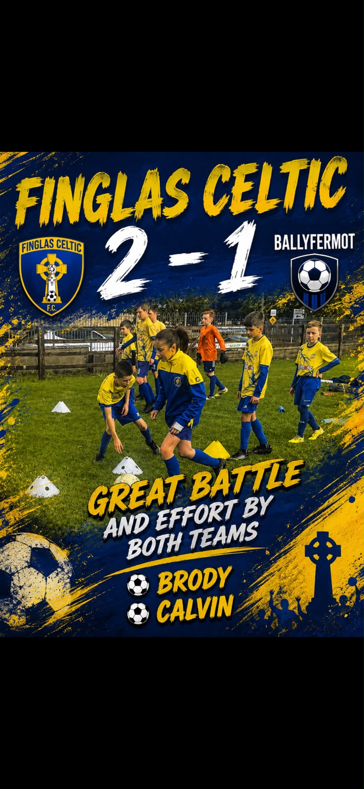 Finglas Celtic match result graphic